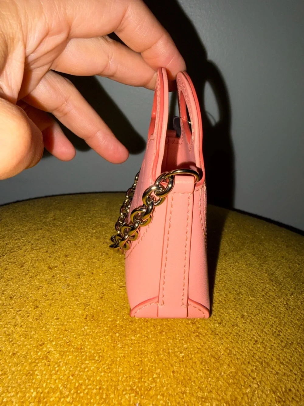Tiffany & Co. Coral Pink Mini Tote with Silver Chain - Picture 3 of 6